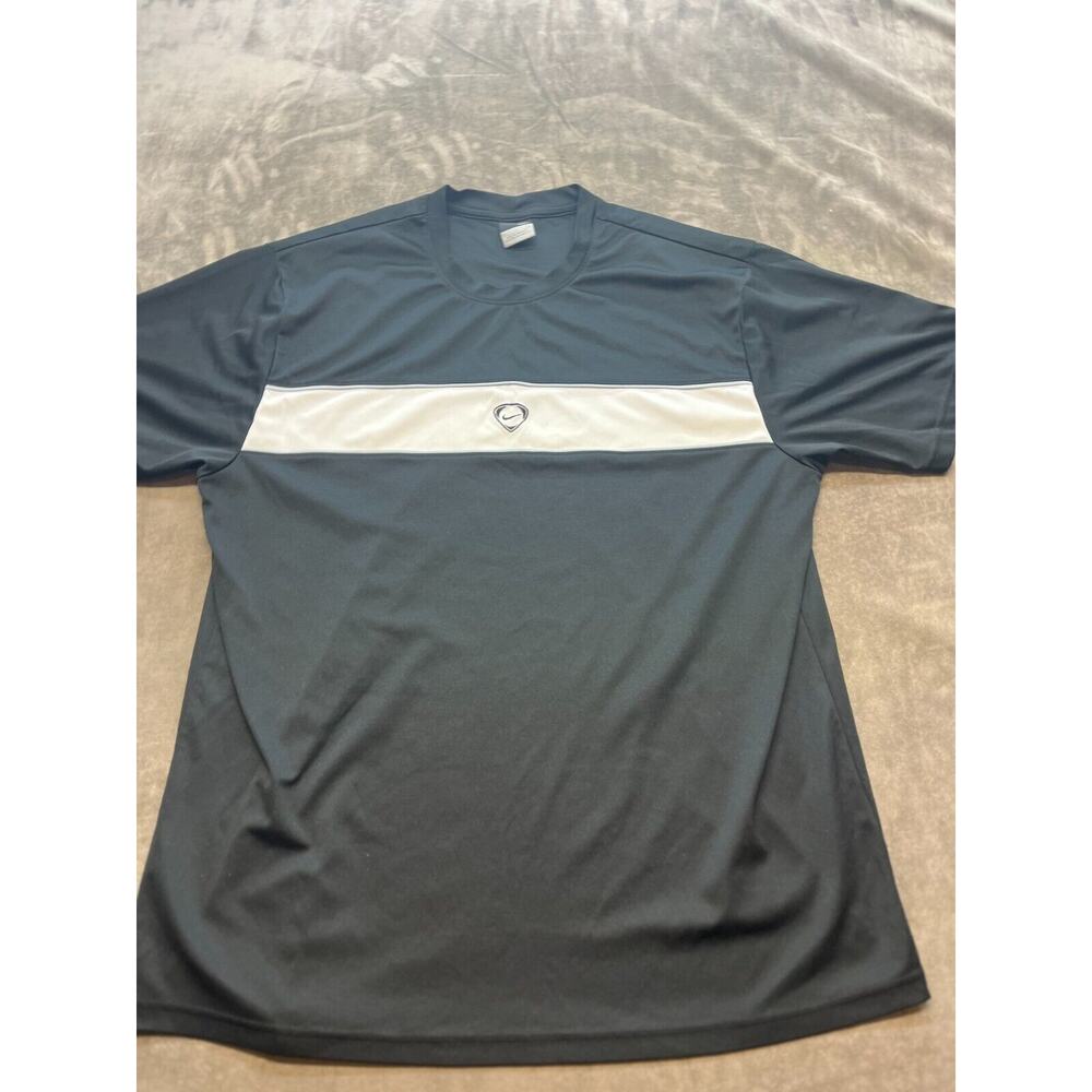 Nike Dri‎ Fit Short Sleeve T Shirt Mens Large Black and Grey Color Block